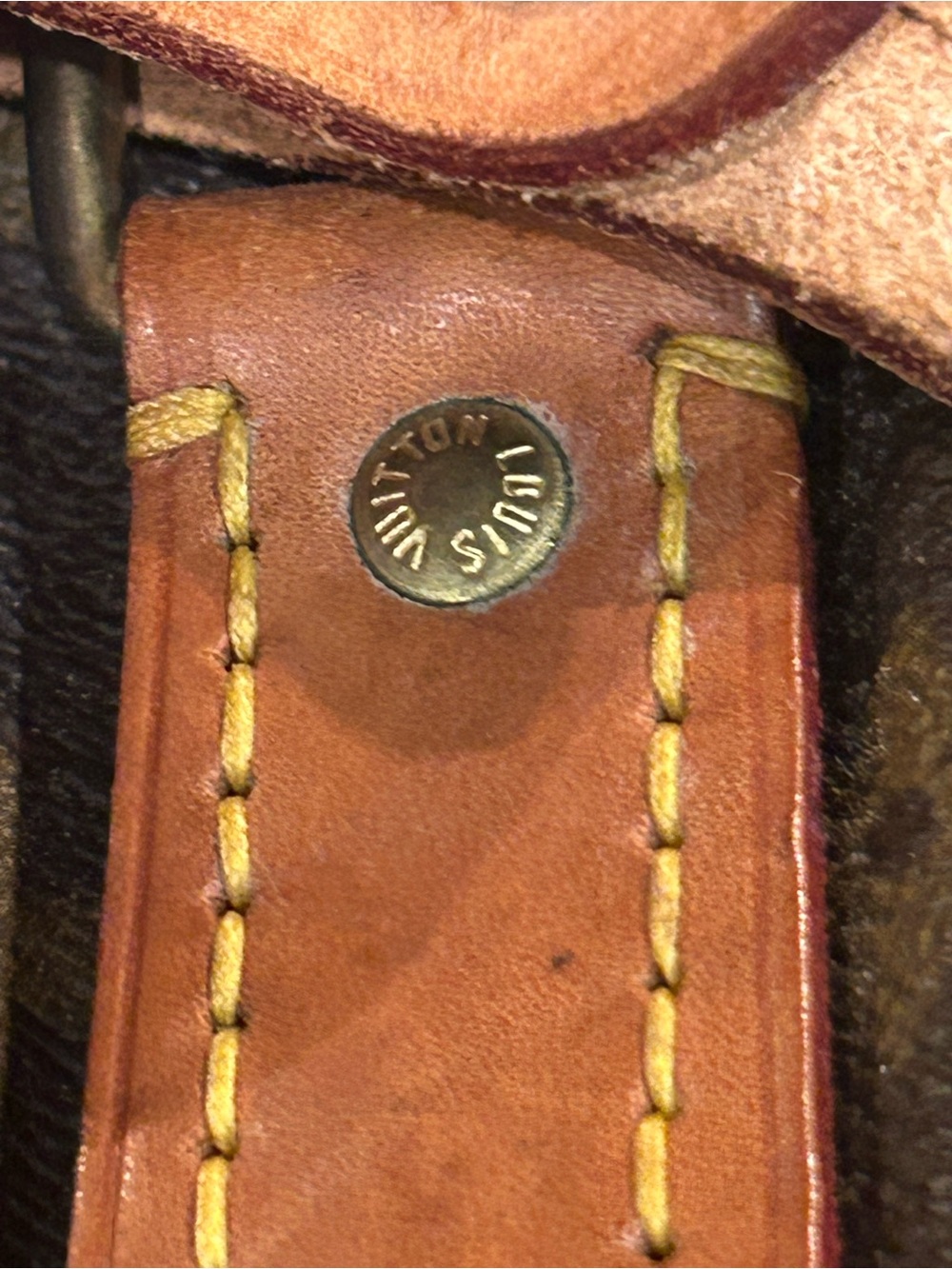 Louis Vuitton Brown Monogram Crossbody Bag with Tan Trim with coa - Picture 11 of 16